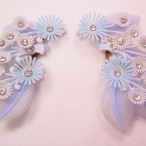 Frilly Leaf and Flower Earrings of Soft Plastic