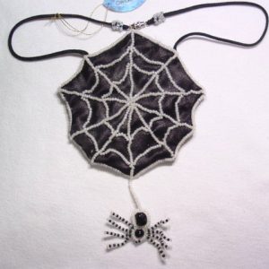 A. Chael Original Spider and Web Amulet Pouch Necklace