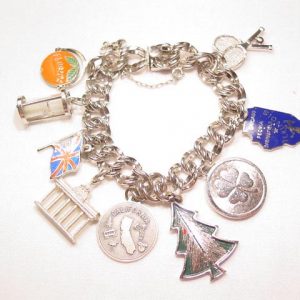 Sterling Elco Charm Bracelet with 9 Charms
