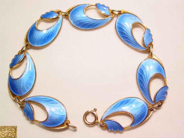 Sterling OPRO Blue Wave Bracelet