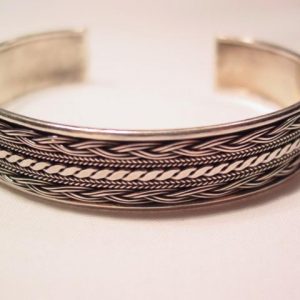 Sterling Braid Design Cuff Bracelet