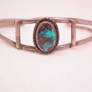 Turquoise and Silver Small Cuff Bracelet