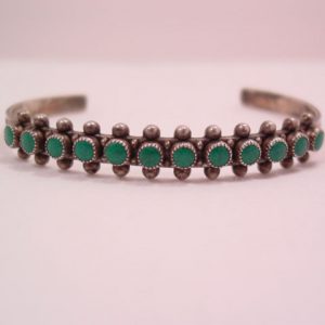 Sterling and Green Turquoise Cuff Bracelet