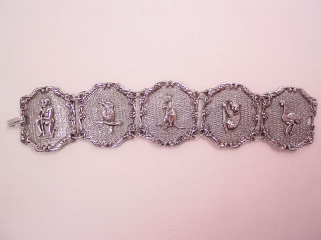 Silvertone Australian Figural Bracelet