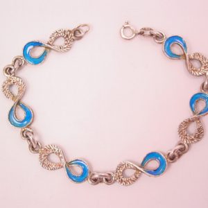 Double-Sided Sterling Blue Enamel Eternity Bracelet