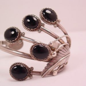 Onyx and Sterling Cuff BB Bracelet