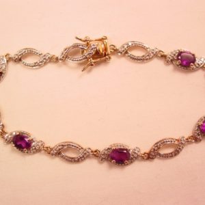 Amethyst and Sterling Chinese Bracelet