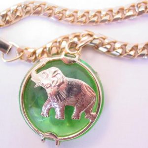 Warner Green Glass Elephant Bracelet