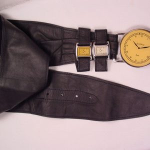 Extraordinary Black Leather Comeco Collection Clock/Watch Belt