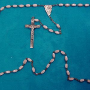 Pearly Pale Pink Glass Rosary