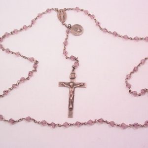 Sterling and Lavender Glass Rosary