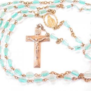 Old Clear and Blue Crystal Rosary