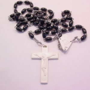 Black and White Plastic Rosary