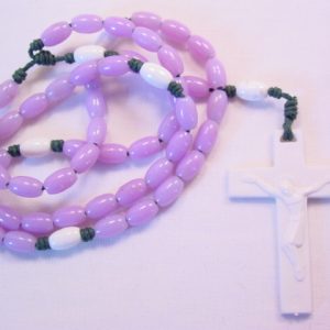 Lavender and White Plastic Rosary