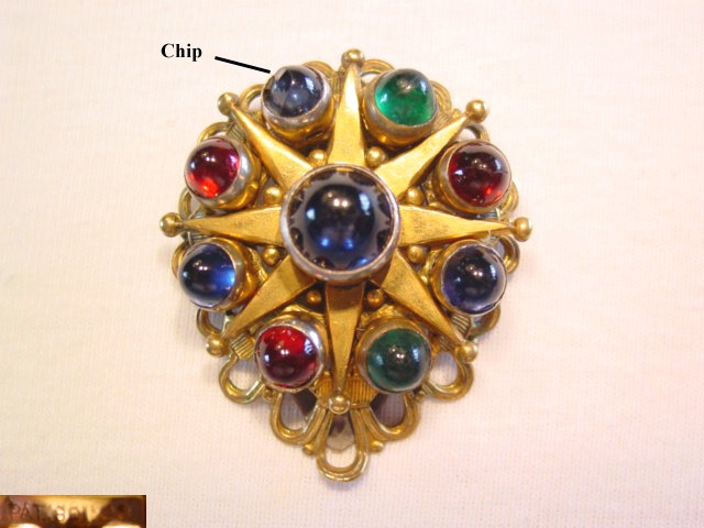 Red, Green and Blue Cabochon Dress Clip