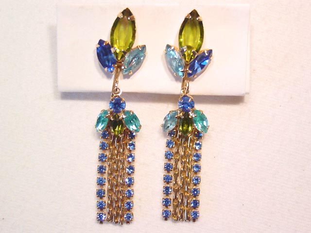 Blue and Olive Juliana Earrings