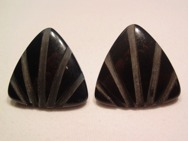 Black Plastic Triangle Earrings