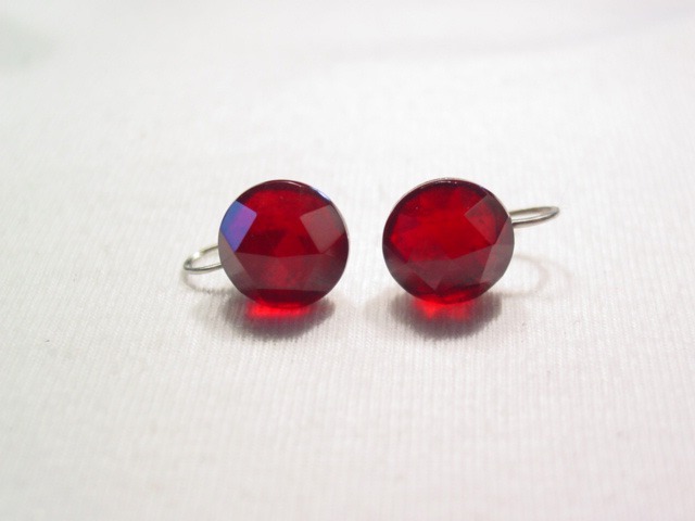 Red-on-Dark Red Doublet Earrings