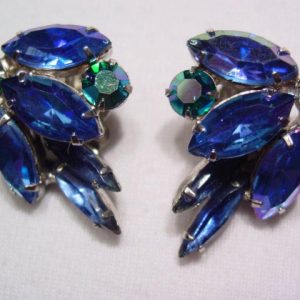 Bright Blue Aurora Borealis Weiss Earrings