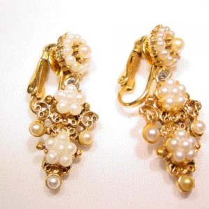 Pearl and Goldtone Florenza Earrings