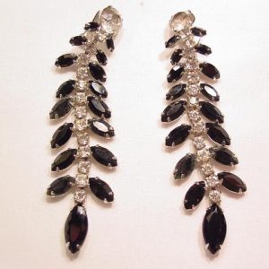 Wiesner Black and Clear Rhinestone Earrings