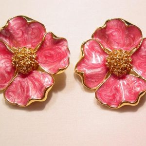 Heavy Pink Dogwood Earrings