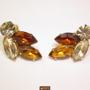 Topaz Colored and Yellow Weiss Earrings