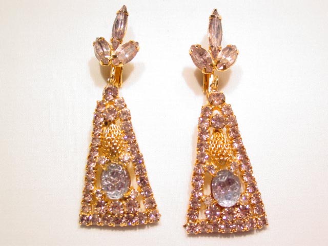 Fantastic Lavender Rhinestone Earrings