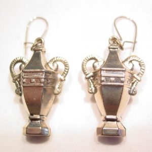 Silvertone Urn Earrings