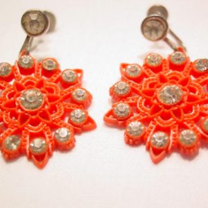 Round Red Dangling Earrings