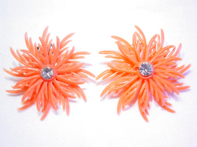 Orange Spiral Earrings