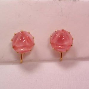 Small Pink Art Glass Earrings