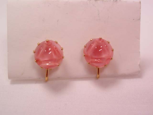 Small Pink Art Glass Earrings