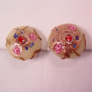 Cream-Colored Venetian Cab Earrings