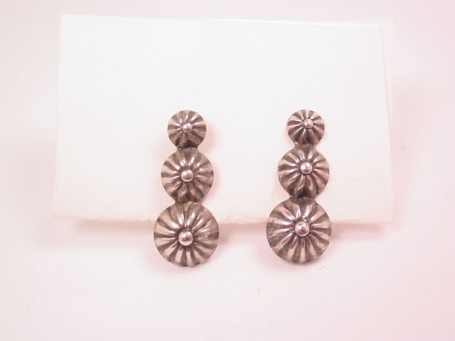 Sterling 3 Flower Earrings
