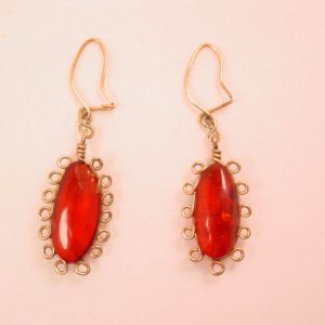 Curly Wire Amber Earrings