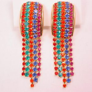 Huge Multi-Color Cascade Earrings