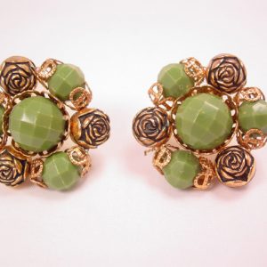 Olive and Roses Earrings