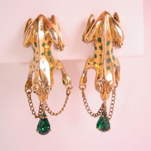 Unusual Old Frog Earrings
