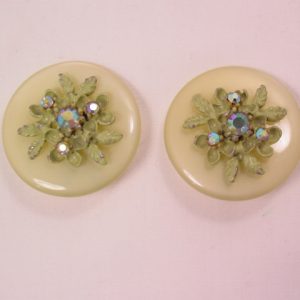 Decorated Lime Green Moonglow Earrings