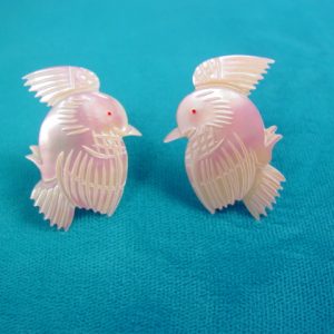 Sterling and Mother of Pearl Bird Earrings
