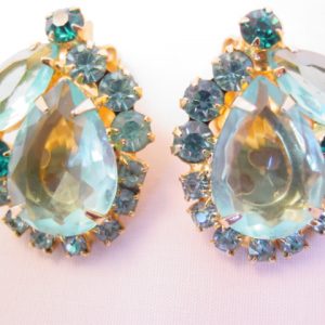 Aqua-Colored D&E Earrings