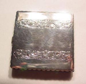 Floral Square Sterling Silver Compact