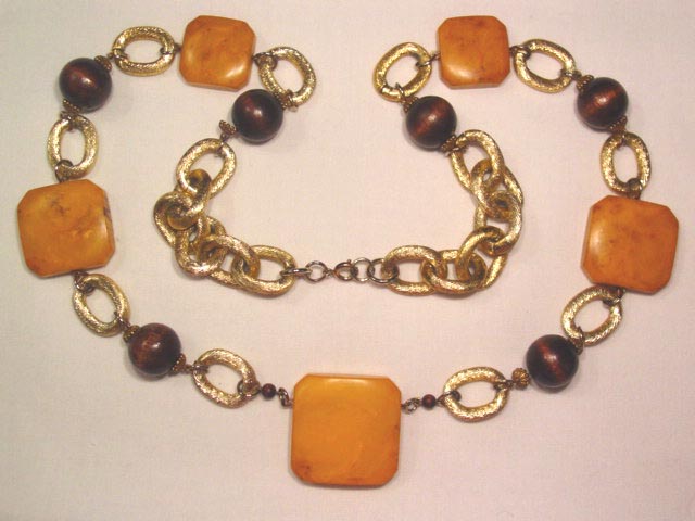 Massive Chain and Bakelite Necklace