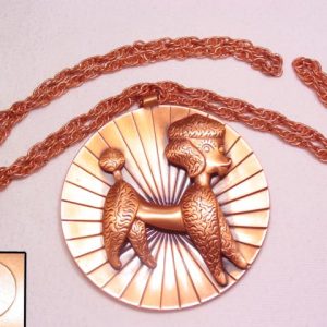 Copper Poodle Necklace