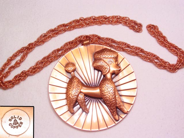 Copper Poodle Necklace
