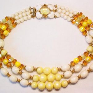 1957 Hobe Lemon Yellow Necklace
