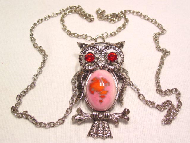 Pink Owl Pin-Necklace