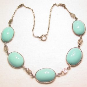 Imitation Turquoise Sterling Necklace