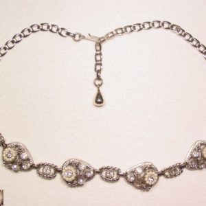 Pearl Flowers and Rhinestones Selro Necklace